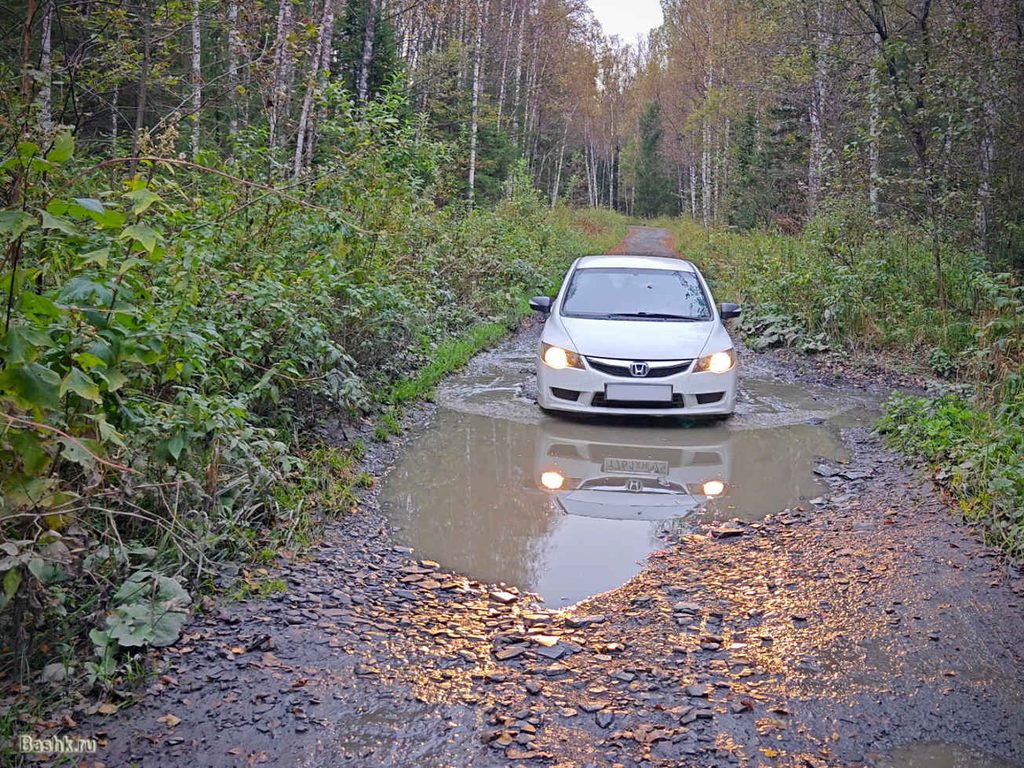 Honda-Civic-4D-дорога к тропе на гору Большой Нургуш, Зюраткуль